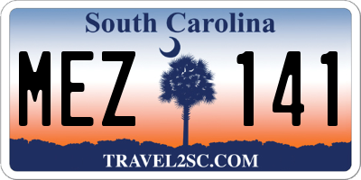 SC license plate MEZ141