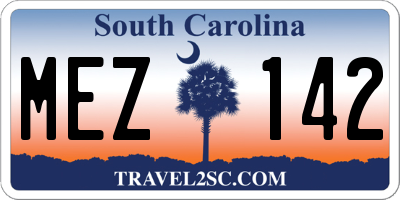 SC license plate MEZ142