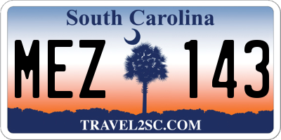 SC license plate MEZ143