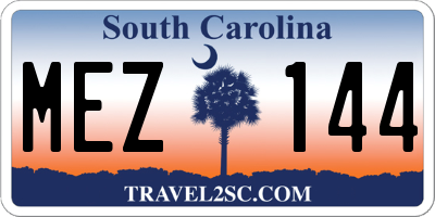 SC license plate MEZ144