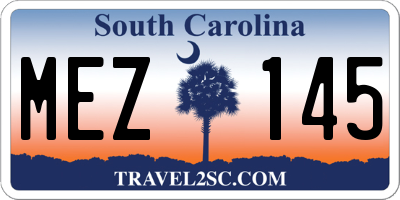 SC license plate MEZ145