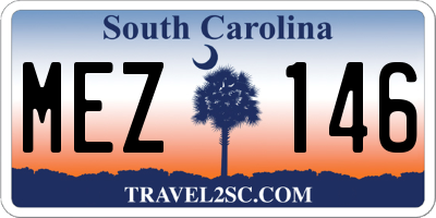 SC license plate MEZ146
