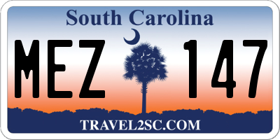 SC license plate MEZ147