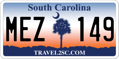 SC license plate MEZ149