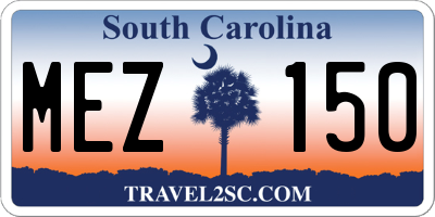SC license plate MEZ150