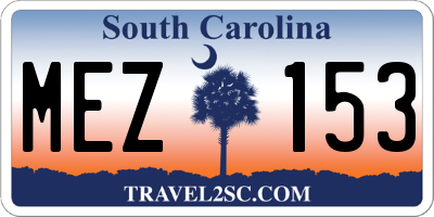 SC license plate MEZ153