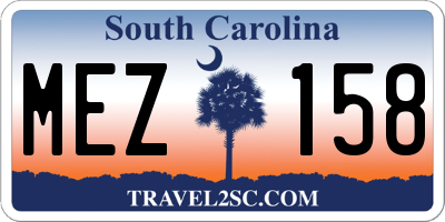SC license plate MEZ158