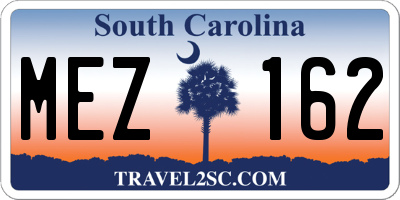 SC license plate MEZ162