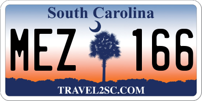 SC license plate MEZ166