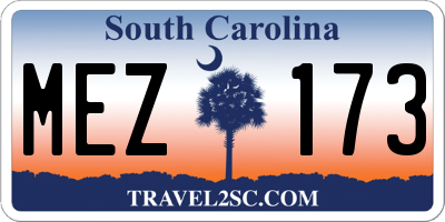 SC license plate MEZ173