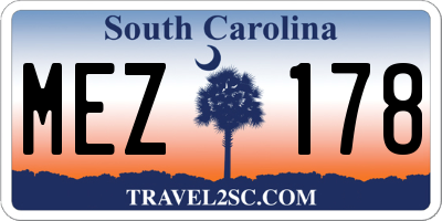 SC license plate MEZ178