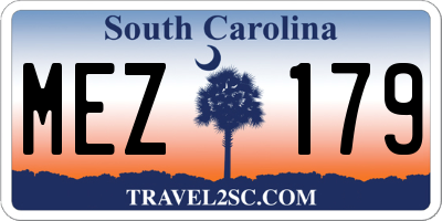 SC license plate MEZ179