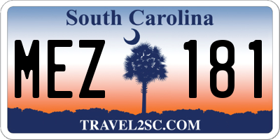 SC license plate MEZ181