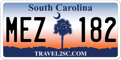 SC license plate MEZ182