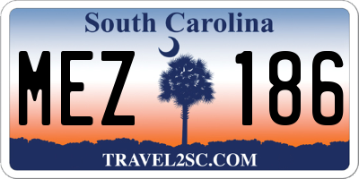 SC license plate MEZ186