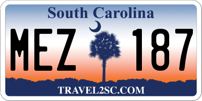 SC license plate MEZ187