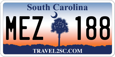 SC license plate MEZ188