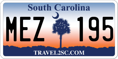 SC license plate MEZ195