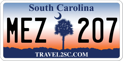 SC license plate MEZ207