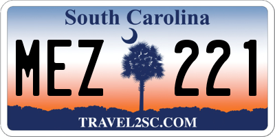 SC license plate MEZ221