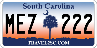 SC license plate MEZ222