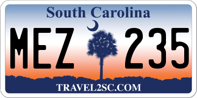 SC license plate MEZ235