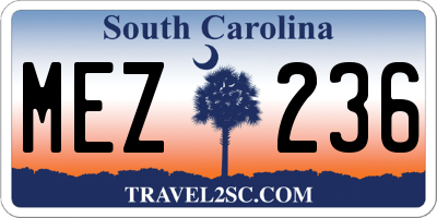 SC license plate MEZ236
