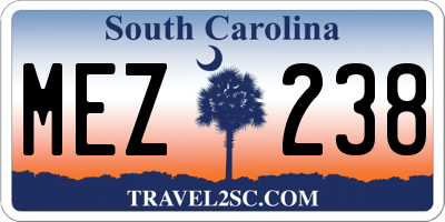 SC license plate MEZ238