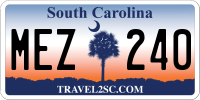 SC license plate MEZ240