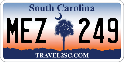 SC license plate MEZ249