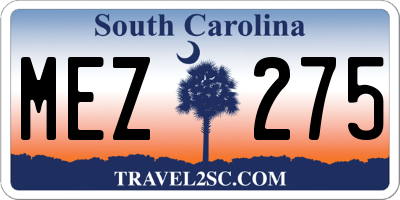 SC license plate MEZ275