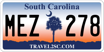 SC license plate MEZ278