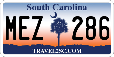 SC license plate MEZ286
