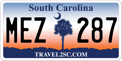 SC license plate MEZ287