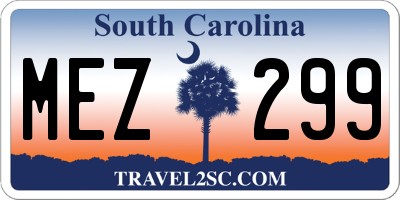 SC license plate MEZ299