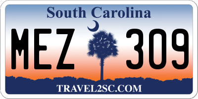 SC license plate MEZ309