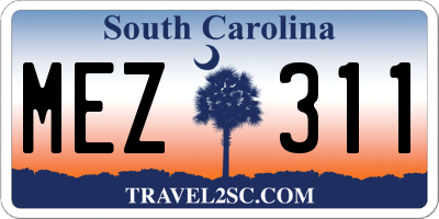 SC license plate MEZ311