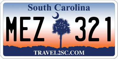SC license plate MEZ321