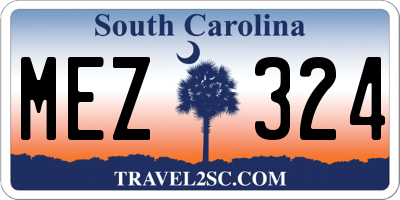 SC license plate MEZ324