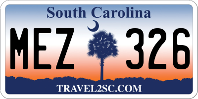 SC license plate MEZ326