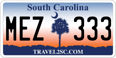 SC license plate MEZ333