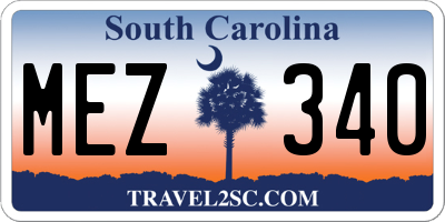 SC license plate MEZ340