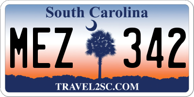 SC license plate MEZ342