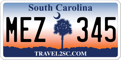 SC license plate MEZ345