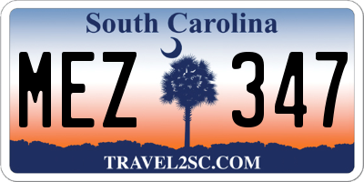 SC license plate MEZ347
