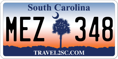 SC license plate MEZ348