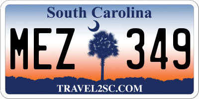 SC license plate MEZ349