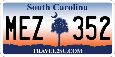 SC license plate MEZ352