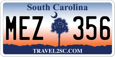 SC license plate MEZ356