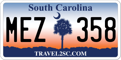 SC license plate MEZ358